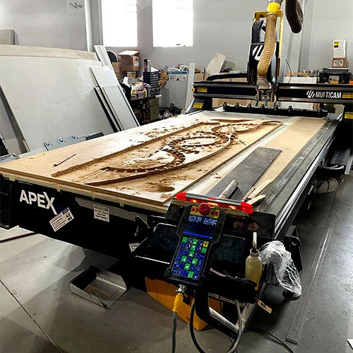 Multicam Apex 3R CNC router machine in U.B. Signs & Graphics work shop